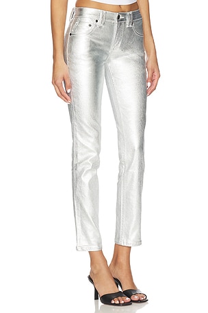 Free People x We The Free Oracle Metallic Pant In Divine in Metallic Silver