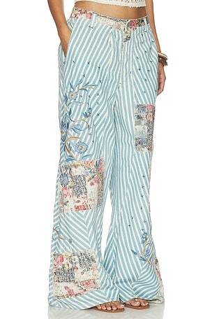 Free People x We The Free Runyon Patched Pant in Blue. Size 4. Also