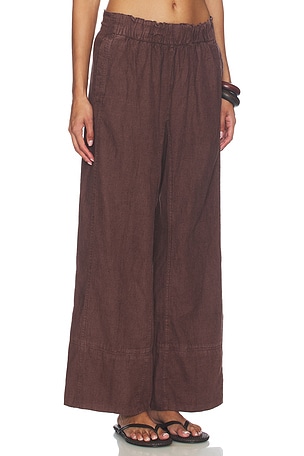 Free People Days End Linen Pull On in Brown