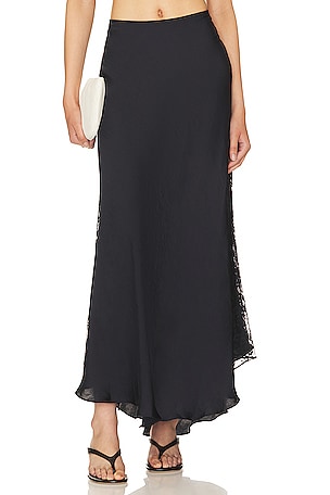 Free People x REVOLVE x Intimately FP Make You Mine 1/2 Slip Skirt in Black