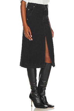 Free People Wild Roses Midi Skirt in Black