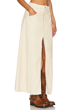 Free People Come As You Are Cord Maxi Skirt in Cream