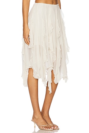 Free People Susanna Midi Skirt in Ivory