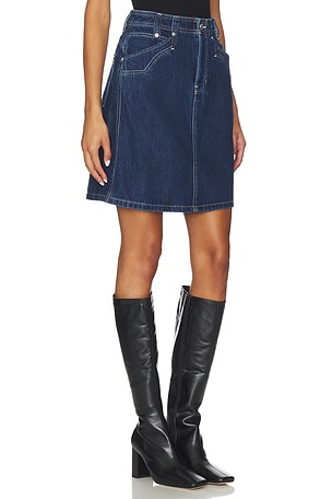 Free People x We The Free Suzy Denim Midi Skirt In Deep Ocean in Blue. Size 31. Also