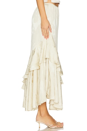 Free People Autumn Promenade Maxi Skirt in Cream. Size 8. Also
