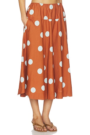 Free People Betty Drop Waist Skirt in Brown