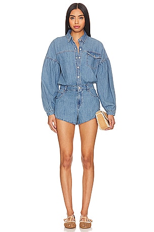 Zodiac Chambray One Piece In Moon Blue Free People
