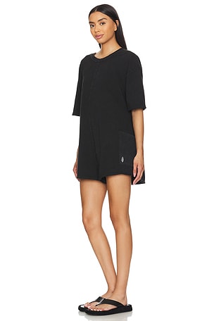 Free People X FP Movement Hot Shot Tee Romper In Black in Black