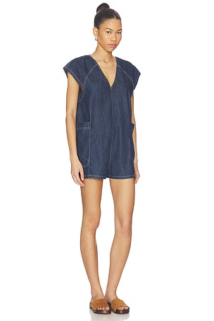 Free People x We The Free Free Fall Denim Romper in Navy