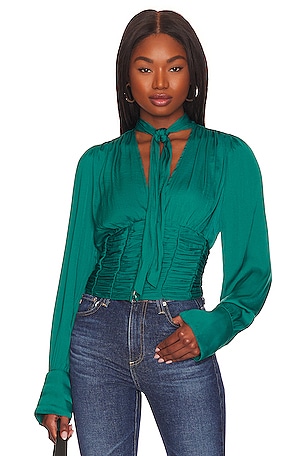 Lucky Brand womens Long Sleeve Lace Up Top, Balsam Green, X-Small US at   Women's Clothing store