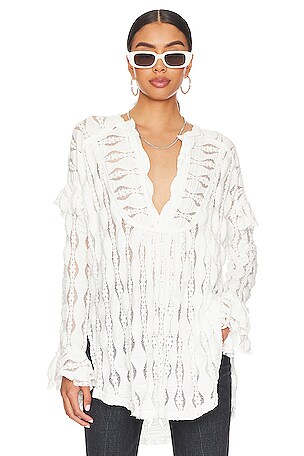 SPELL Ella Lace Blouse in White | REVOLVE