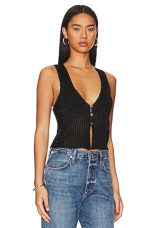 Free People Seascape Vest in Black