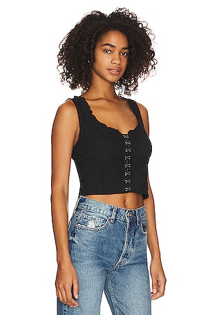 Free People Amelia Corset Top in Black