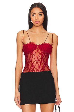 x Intimately FP If You Dare Bodysuit In CranberryFree People$78