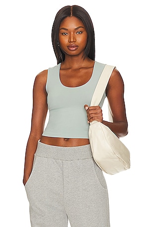 x Intimately FP Clean Lines Muscle Cami In Iceberg Green Free People