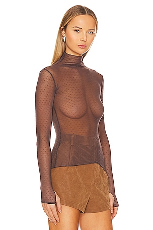 Free People x Intimately FP On The Dot Layering Top In Minked in Brown