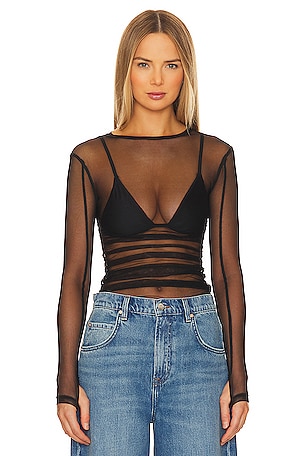 x Intimately FP Last Layer Long Sleeve Top In Black Free People
