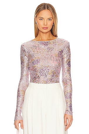 x Intimately FP Printed Gold Rush Long Sleeve In Lilac Combo Free People
