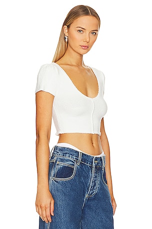 Free People x Intimately FP Keep Me Warm Crop Top In Ivory in Ivory