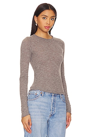 Free People x We The Free Be My Baby Long Sleeve In Heather Grey in Grey