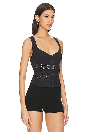 Free People Kianna Lace Tank in Black