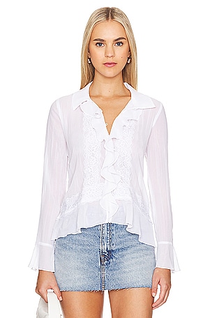 Bad At Love Solid Blouse In IvoryFree People$90