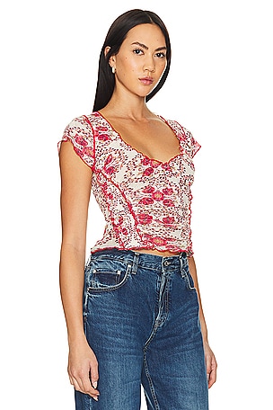 Free People Oh My Baby Tee in Red