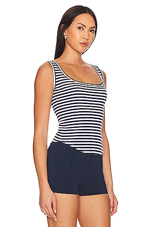 Free People Hummingbird Stripe Tank in Navy