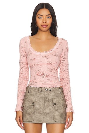 Clover Printed Thermal Top Free People