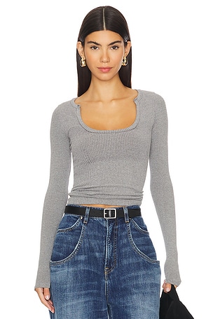 x Intimately FP Clean Slate Seamless Layering Top In Heather Grey Free People