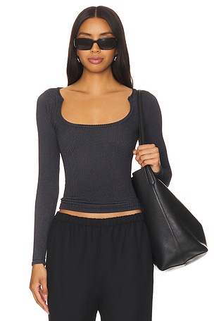 x Intimately FP Clean Slate Seamless Layering Top In Black Free People