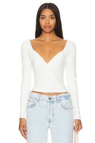 x Intimately FP Duo Corset Long Sleeve Cami In IvoryFree People$58