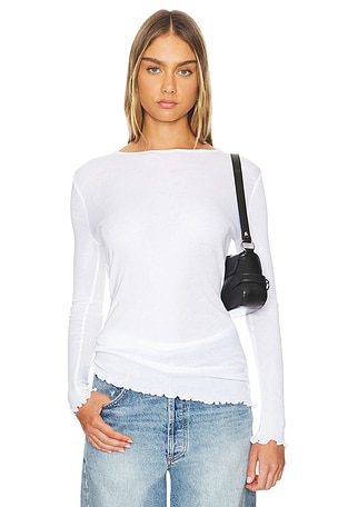 x Intimately FP Long Nights Layering Top In Optic White Free People