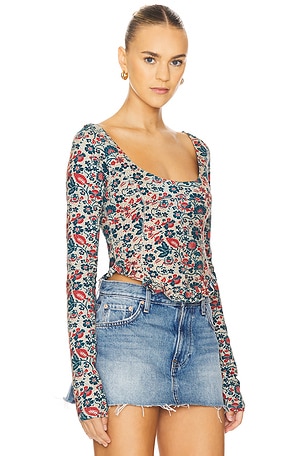 Free People Melanie Long Sleeve Top in Multi