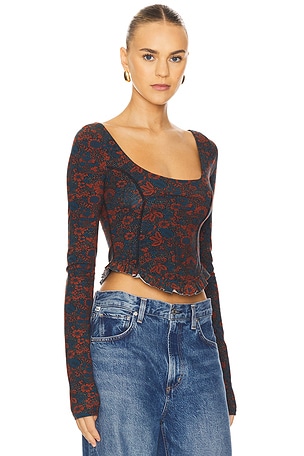 Free People Melanie Long Sleeve Top in Multi