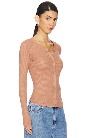 Free People x Intimately FP Going Places Cardi In Cafe Latte in Tan