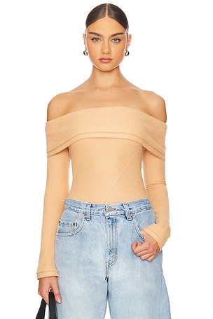 x Intimately FP Autumn Cozy Bodysuit In Toasted Free People