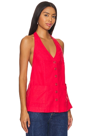 Free People Scout Halter Top in Red