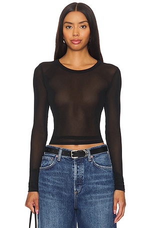 x Intimately FP x REVOLVE Before Sunset Mesh Long Sleeve In Black Free People