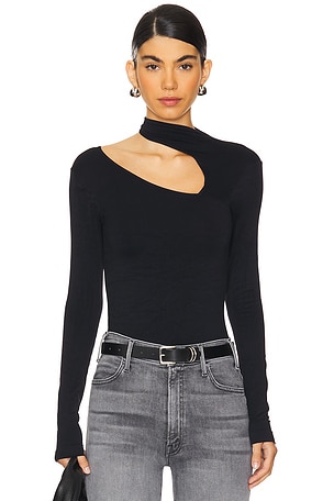 x Intimately FP Cut It Out Seamless Long Sleeve Top In BlackFree People$68