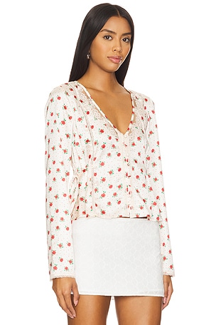 Free People Field Of Roses Top in Ivory