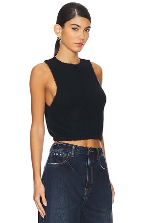 Free People x Intimately FP Warm Fluff Crop Top in Black