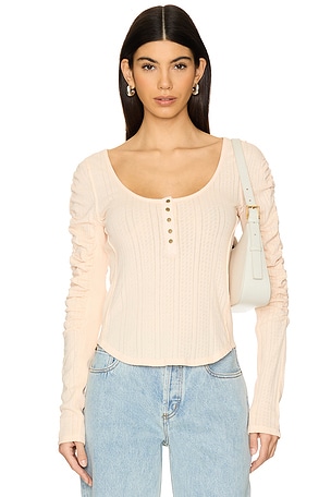 Free People Hope Henley Top in Blush