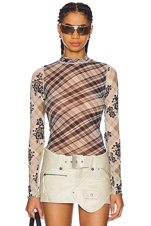 x REVOLVE Chloe Printed Mesh Top Free People