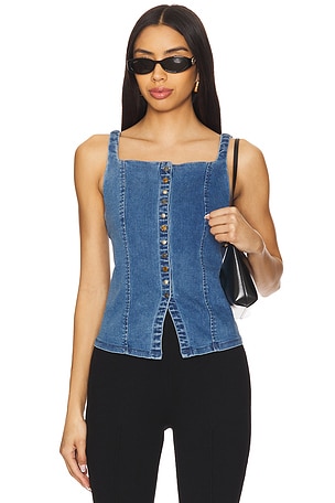 A Moment In Time Denim Vest Free People