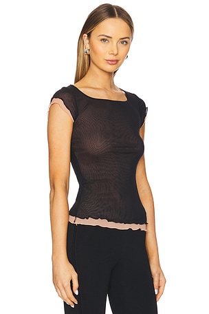 Free People x Intimately FP Double Take Mesh Tee in Black