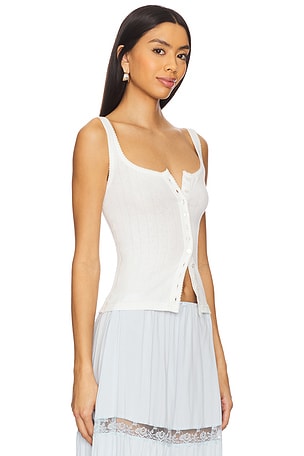 Free People End Game Pointelle Tank in White