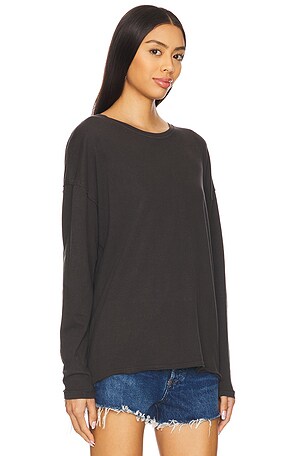 Free People x We The Free Nina Tee Long Sleeve in Charcoal