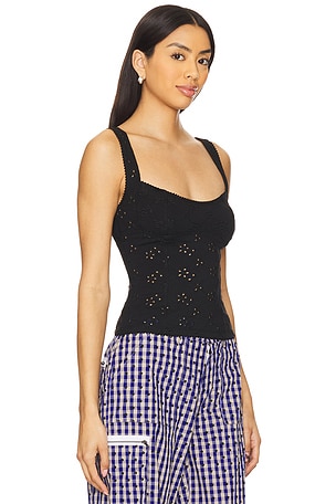 Free People Full Bloom Eyelet Cami in Black