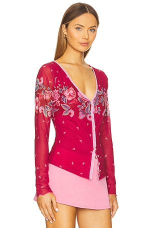 Free People x REVOLVE Home Grown Cardi in Red